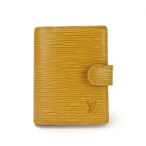 Pre-owned Leather wallets Louis Vuitton Vintage , Yellow , Dames