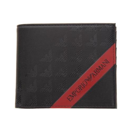 Zwarte Heren Portemonnee met Adelaar Logo Emporio Armani , Black , Her...