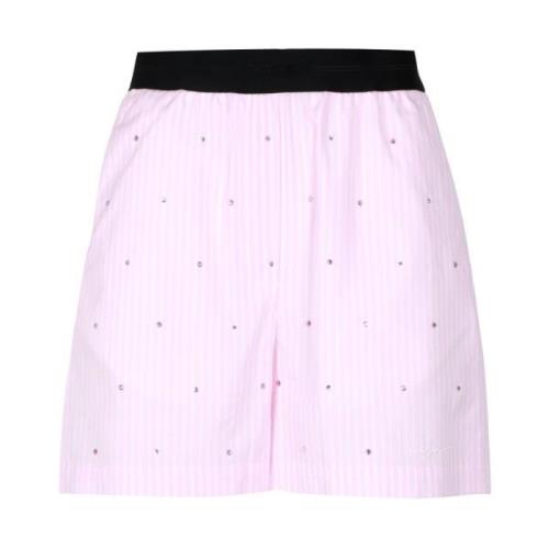 Roze shorts met hoge taille en strass-steentjes Msgm , Pink , Dames