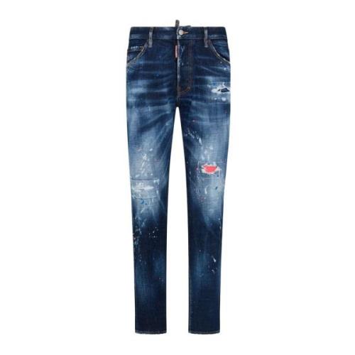 Distressed Slim-fit Jeans Dsquared2 , Blue , Heren