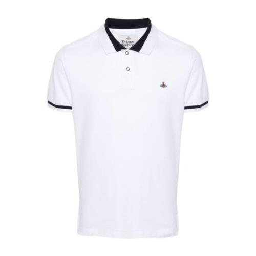 Gestreepte Polo Kraag T-shirt Vivienne Westwood , White , Heren