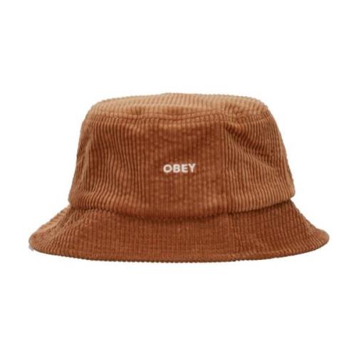 Bold Cord Bucket Hat - Bruin Obey , Brown , Heren