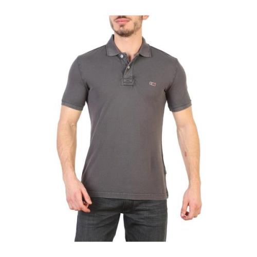 Heren Polo Shirt met knopen Napapijri , Gray , Heren