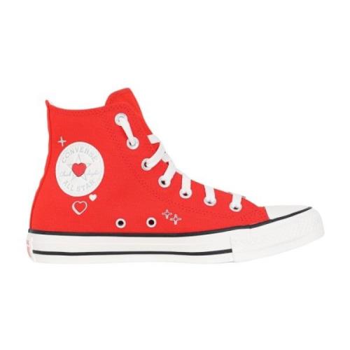 Rode hoge sneakers met hartjesmotief Converse , Red , Dames