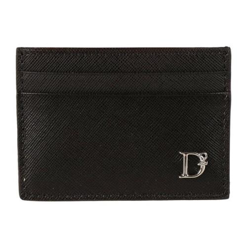 Zwarte portemonnee met creditcardhouder Dsquared2 , Black , Heren