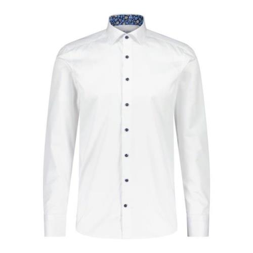 Slim-Fit Overhemd van Dubbel Katoen Stenströms , White , Heren