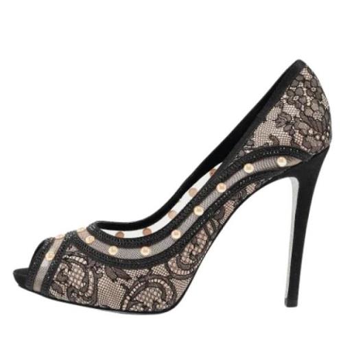 Pre-owned Lace heels René Caovilla Pre-owned , Black , Dames