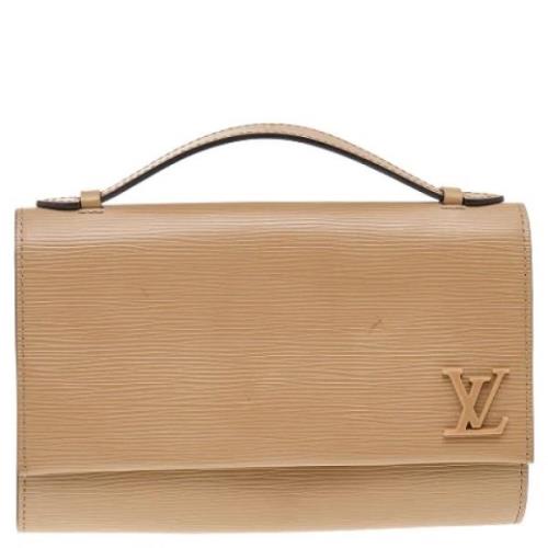 Pre-owned Leather clutches Louis Vuitton Vintage , Beige , Dames