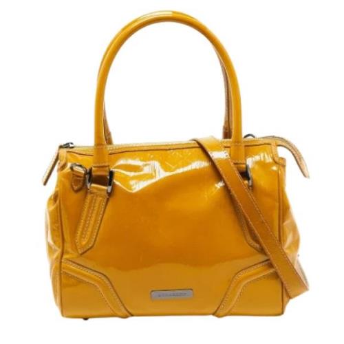 Pre-owned Leather totes Burberry Vintage , Yellow , Dames