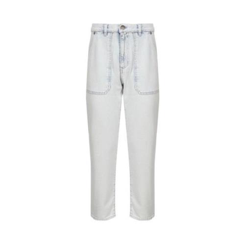 Witte Denim Chinos Jeans Pinko , White , Dames