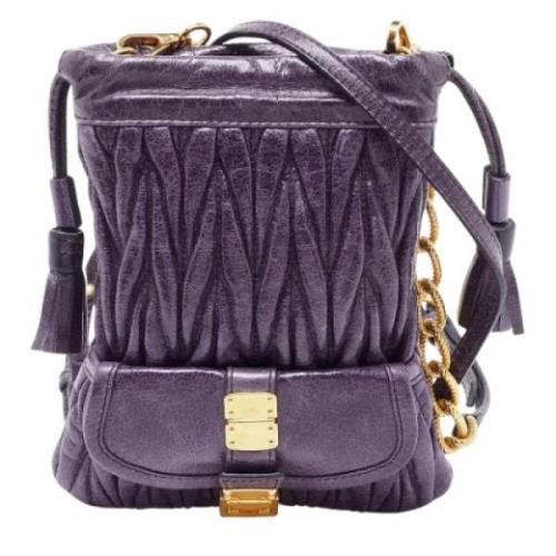 Pre-owned Leather shoulder-bags Miu Miu Pre-owned , Purple , Dames