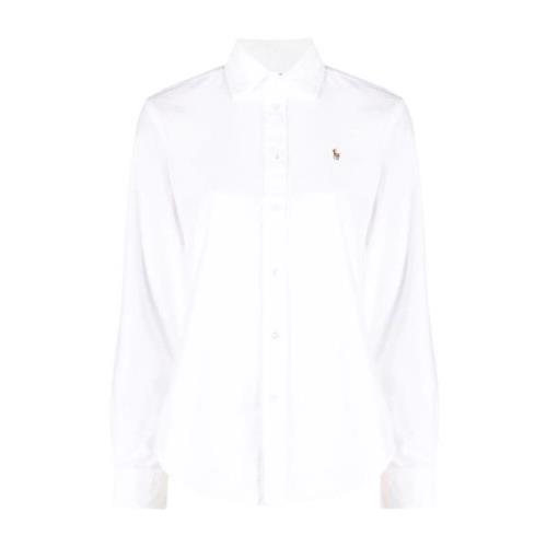 Witte Shirt met Geborduurd Pony Polo Ralph Lauren , White , Dames