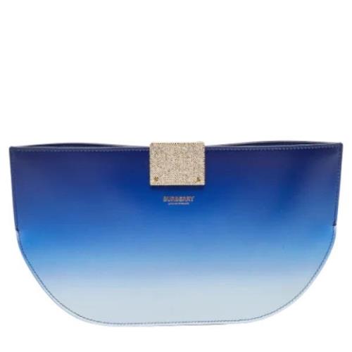 Pre-owned Leather clutches Burberry Vintage , Blue , Dames