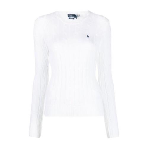 Witte Sweaters met Geborduurde Pony Polo Ralph Lauren , White , Dames