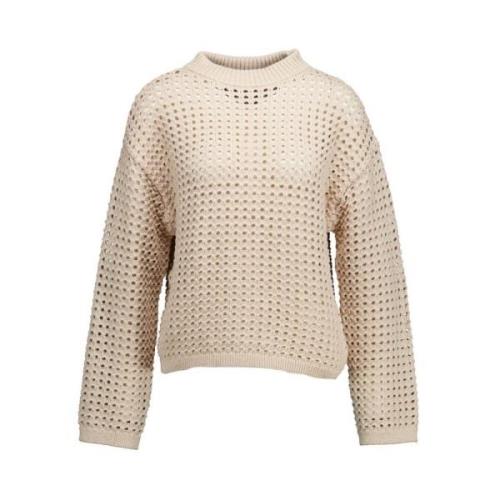 Stijlvolle Gebreide Top - Offwhite Ibana , Beige , Dames