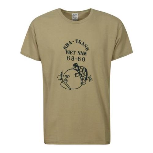 Groen Katoenen T-Shirt met Ezel Print Wild Donkey , Beige , Heren
