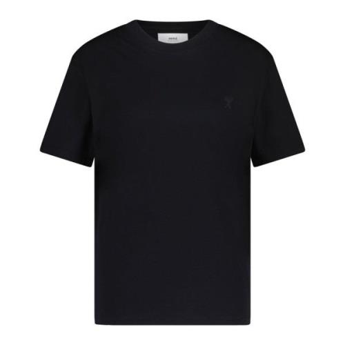 T-Shirt met logo borduursel Ami Paris , Black , Heren