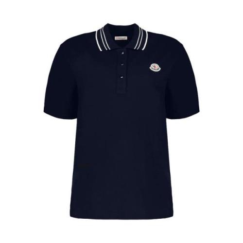 Relaxed Fit Polo T-Shirt Moncler , Blue , Dames