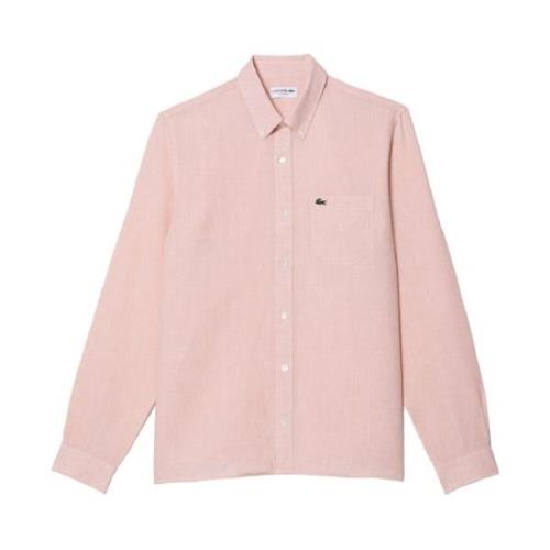 Minimalistisch Linnen Overhemd voor Heren Lacoste , Pink , Heren
