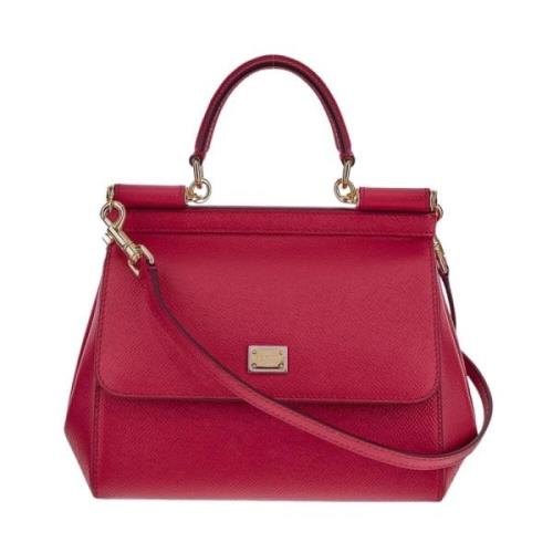 Leren Sicily Tas Dolce & Gabbana , Pink , Dames