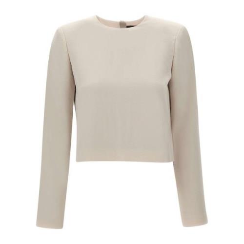 Dames Crepe Sweater Theory , Beige , Dames