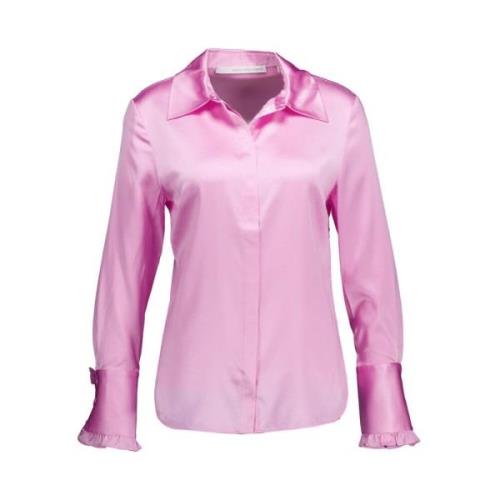 Zijden en elastane blouse met ruches Herzen's Angelegenheit , Pink , D...