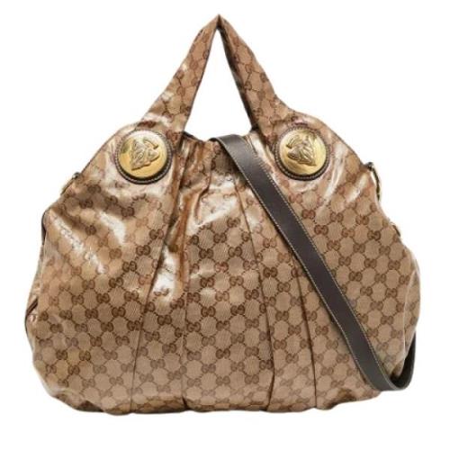 Pre-owned Leather handbags Gucci Vintage , Brown , Dames