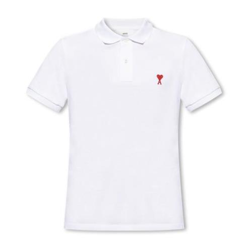 Polo shirt met logo Ami Paris , White , Heren