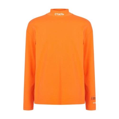 Logo Turtleneck Sweatshirt in Levendig Oranje Heron Preston , Orange ,...