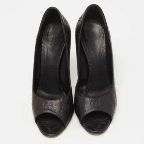 Pre-owned Leather heels Gucci Vintage , Black , Dames