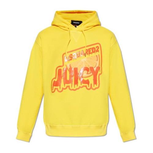 Bedrukte hoodie Dsquared2 , Yellow , Heren