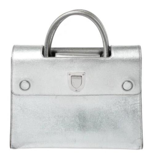 Pre-owned Leather totes Dior Vintage , Gray , Dames