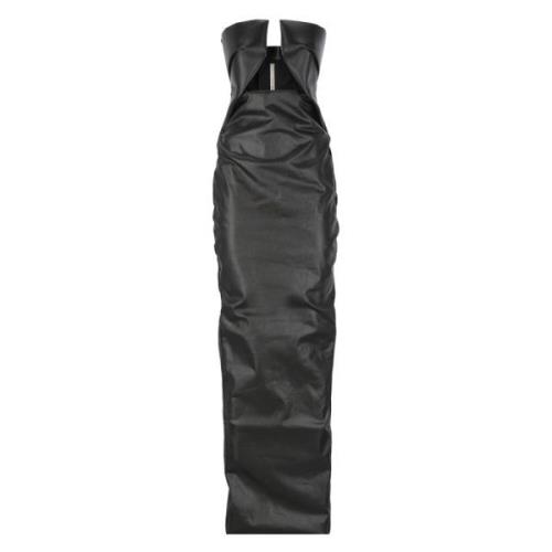 Zwarte katoenen jurk met uitsnijding Rick Owens , Black , Dames