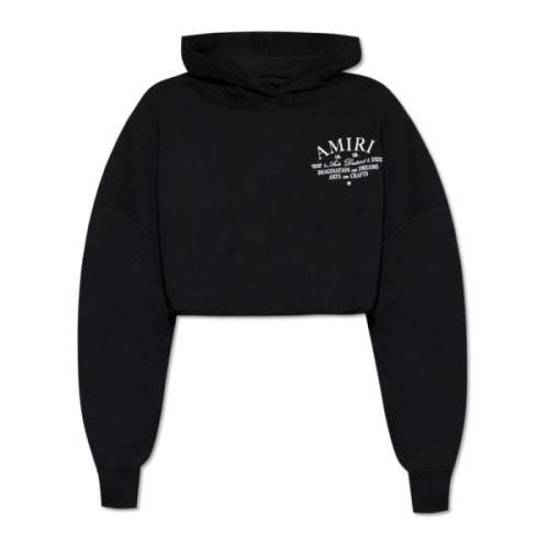 Cropped hoodie met logo Amiri , Black , Dames