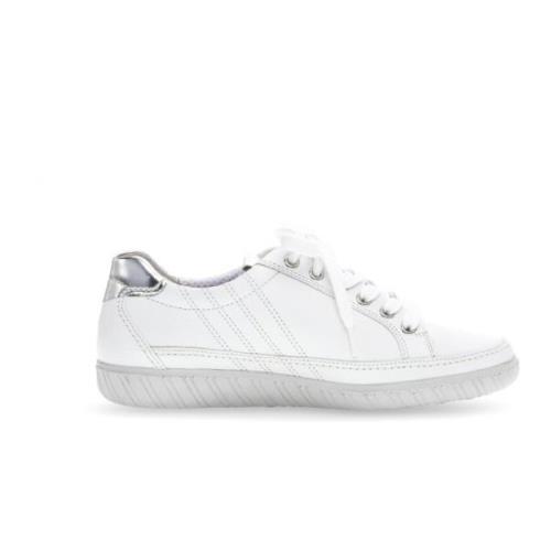 Comfortabele witleren sneaker met versieringen Gabor , White , Dames