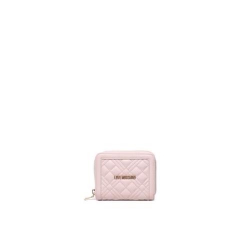 Roze gewatteerde portemonnee met logo Love Moschino , Pink , Dames
