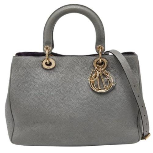 Pre-owned Leather totes Dior Vintage , Gray , Dames