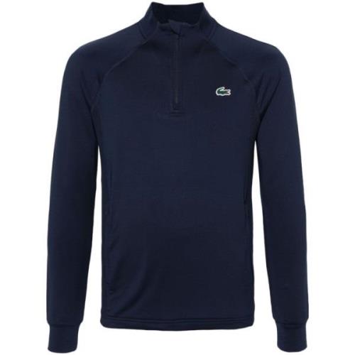 Blauwe Stretch Sweaters met Mesh Panelen Lacoste , Blue , Heren