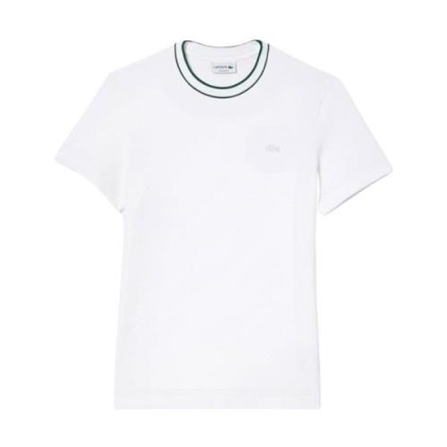 Klassiek Wit Katoenen Piqué T-Shirt Lacoste , White , Heren