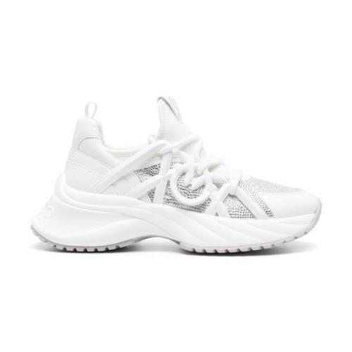 Witte Scuba Jersey Sneakers Pinko , White , Dames