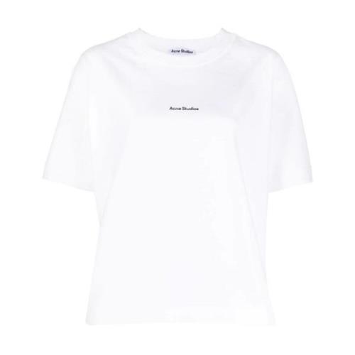 T-shirt met omgekeerd logo print Acne Studios , White , Dames