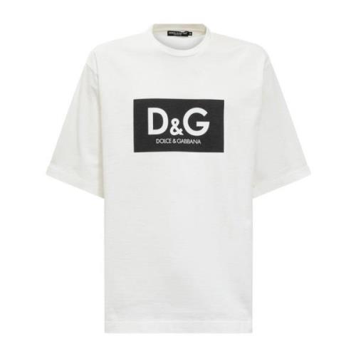 Heren Katoenen Logo T-Shirt Dolce & Gabbana , White , Heren