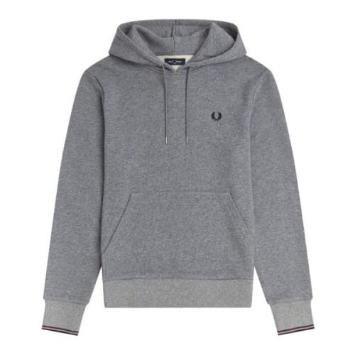 Hoodie met gerimpelde achterkant en dubbele streepmanchetten Fred Perr...