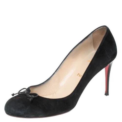 Pre-owned Suede heels Christian Louboutin Pre-owned , Black , Dames