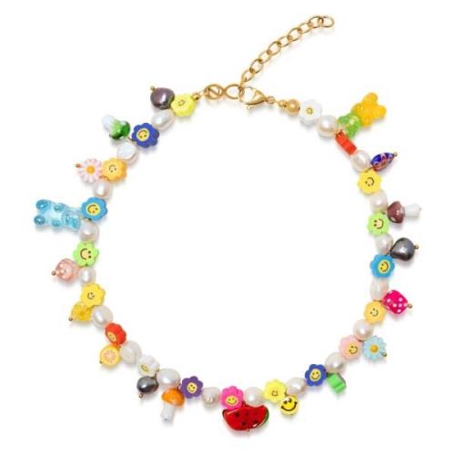 Barok Witte Parel Choker Ketting Nialaya , Multicolor , Dames