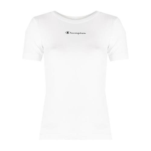 Elegante Minimalistische T-shirt Champion , White , Dames
