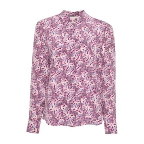 Bloemenprint Overhemd met Opstaande Kraag Isabel Marant , Purple , Dam...