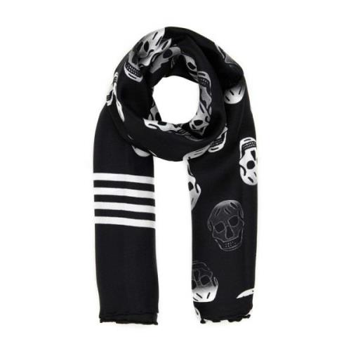 Bedrukte Satijnen Foulard Alexander McQueen , Black , Heren