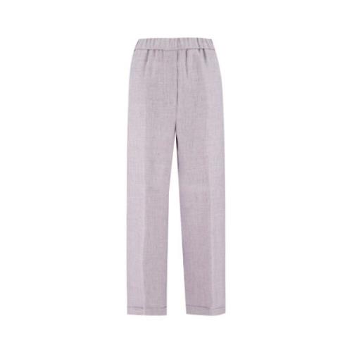 Straight Trousers Peserico , Purple , Dames