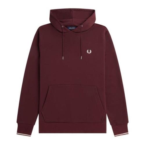 Donkerrode Getipte Hoodie Fred Perry , Red , Heren